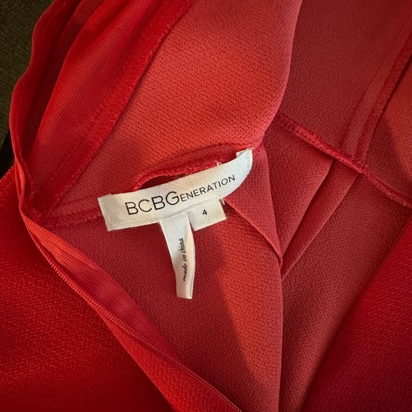 BCBGeneration Red Mesh Romper with Pockets - 4 - Picture 4 of 7